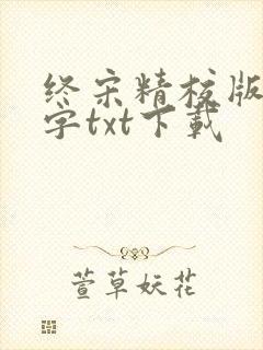 终宋精校版无错字txt下载