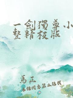 一剑独尊小说完整精校版