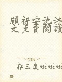 顾祈安沈沐婉全文免费阅读最新章节