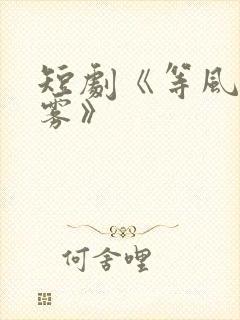 短剧《等风吻云雾》