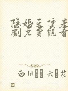 隐婚天价老公短剧免费观看