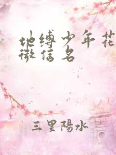 地缚少年花子君微信名