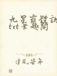 九星霸体诀全本txt笔趣阁