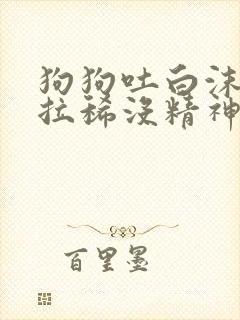 狗狗吐白沫粘液拉稀没精神