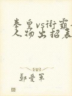 拳皇vs街霸全人物出招表