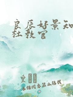 良辰好景知几何杜教官