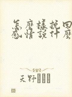 怎么样挽回一段感情说什么话