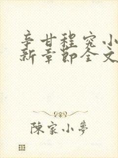 辛甘程究小说最新章节全文免费阅读