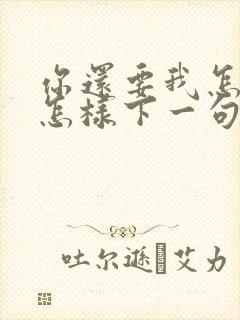 你还要我怎样要怎样下一句歌词