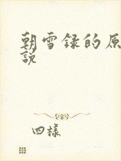 朝雪录的原著小说