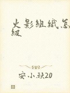 火影组织怎么升级