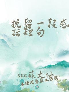 挽留一段感情的话短句