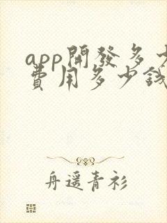 app开发多少费用多少钱