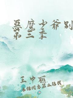 恶魔少爷别吻我第三季