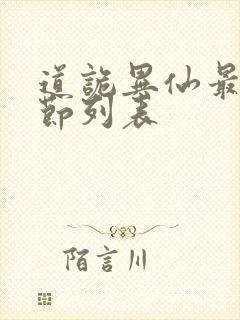 道诡异仙最新章节列表