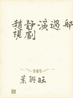 赵静演过哪些电视剧