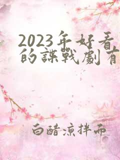 2023年好看的谍战剧有哪些