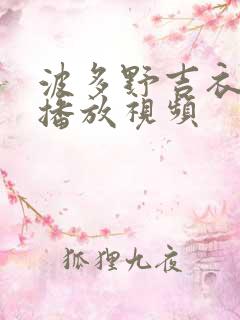 波多野吉衣在线播放视频