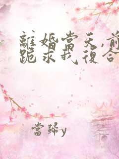 离婚当天,前夫跪求我复合短剧