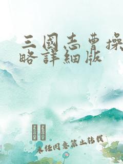 三国志曹操传攻略详细版