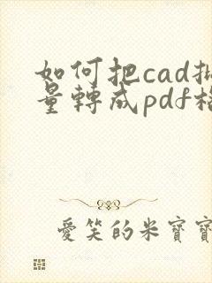 如何把cad批量转成pdf格式