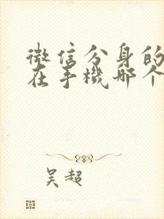 微信分身的图片在手机哪个文件夹