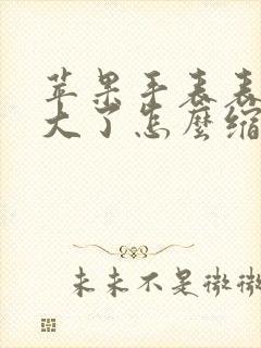 苹果手表表盘变大了怎么缩小