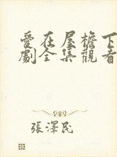 爱在屋檐下电视剧全集观看