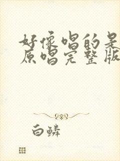 好像唱的是自己原唱完整版