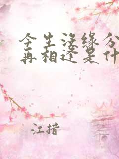 今生没缘分来世再相逢是什么歌