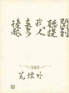 后来我听闻越来越多人提到你是什么歌