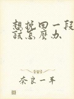 想挽回一段感情该怎么办