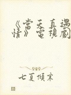 《当天真遇见爱情》电视剧