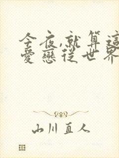 今夜,就算这份爱恋从世界上消失在线观看