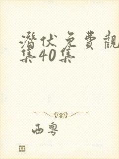 潜伏免费观看全集40集