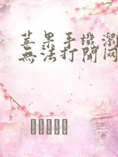 苹果手机浏览器无法打开网页