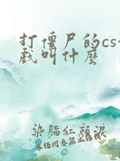 打僵尸的cs游戏叫什么