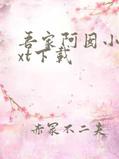 吾家阿囡小说txt下载