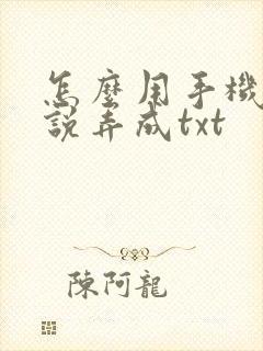 怎么用手机把小说弄成txt