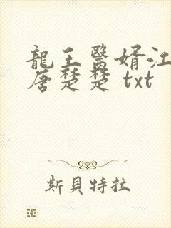 龙王医婿江辰,唐楚楚 txt