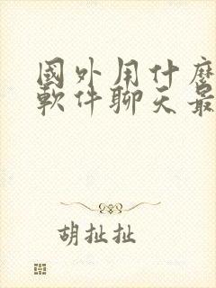 国外用什么社交软件聊天最多