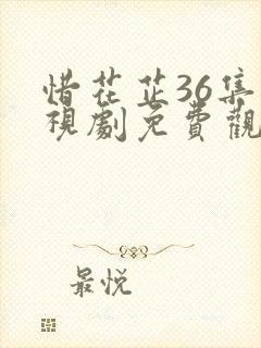 惜花芷36集电视剧免费观看