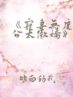 《宠妻无度,老公太傲娇》