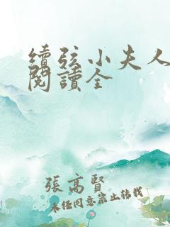 续弦小夫人免费阅读全