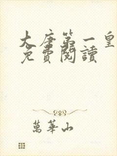 大唐第一皇太子免费阅读