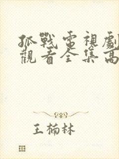 孤战电视剧免费观看全集高清