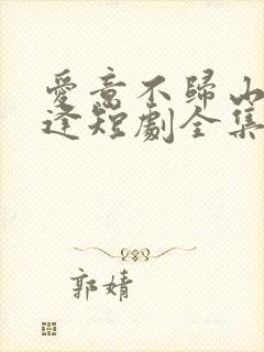 爱意不归山水不逢短剧全集