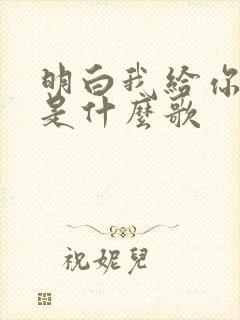 明白我给你的爱是什么歌