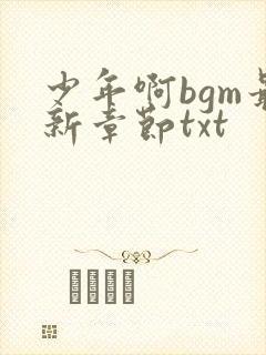少年啊bgm最新章节txt