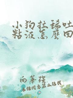 小狗拉稀吐白色粘液怎么回事